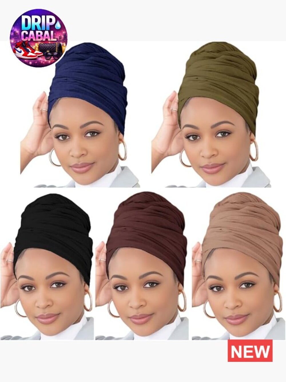 Soft Stretchy Headwrap for Locs Braids, Breathable Polyester Scarf